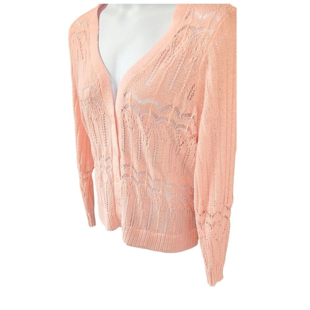 TORRIDβNew Plus Size Pointelle Impatient Pink V- Neck Cardigan Sweater 4X - Picture 8 of 16